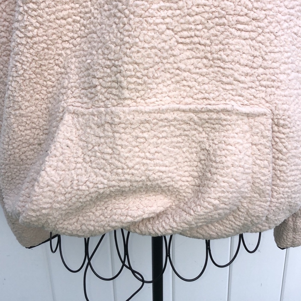 PINK Victoria's Secret sherpa sweatshirt size large cream fuzzy top sweatshirt - Picture 3 of 6